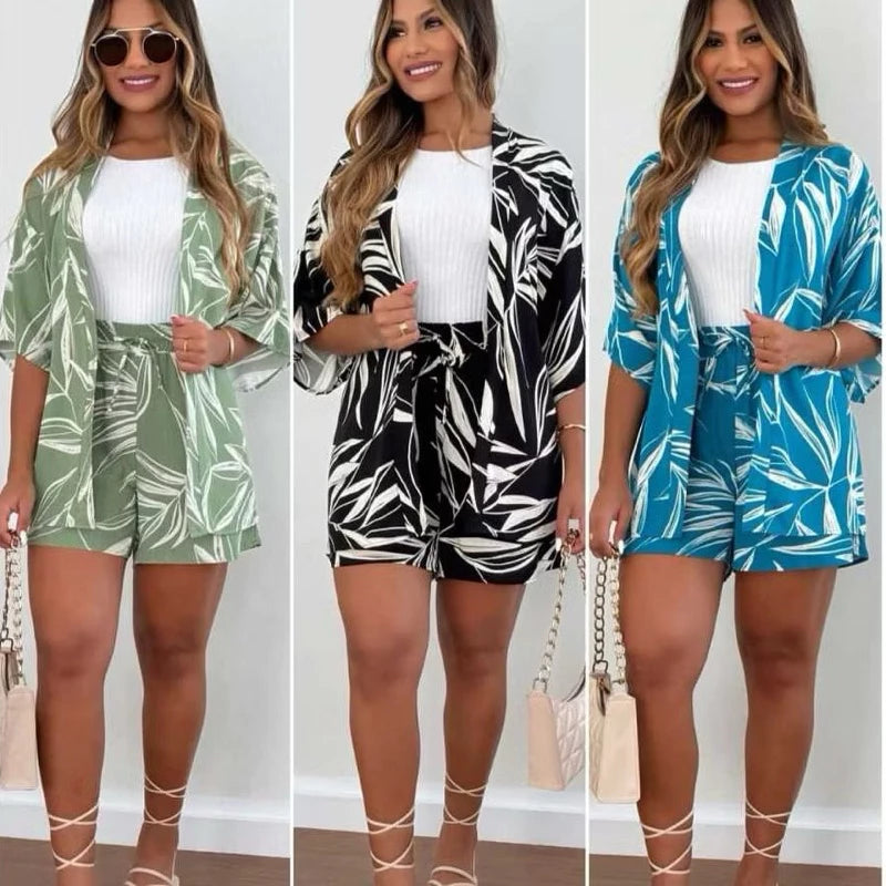 Conjunto Feminino Estampado Tropi c/ Chamise & Short