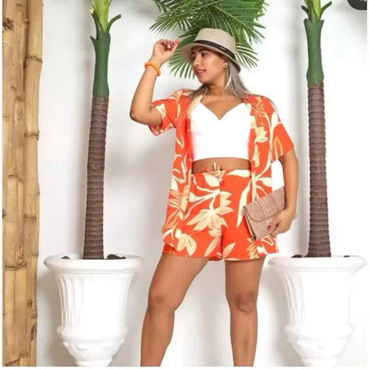 Conjunto Feminino Estampado Tropi c/ Chamise & Short