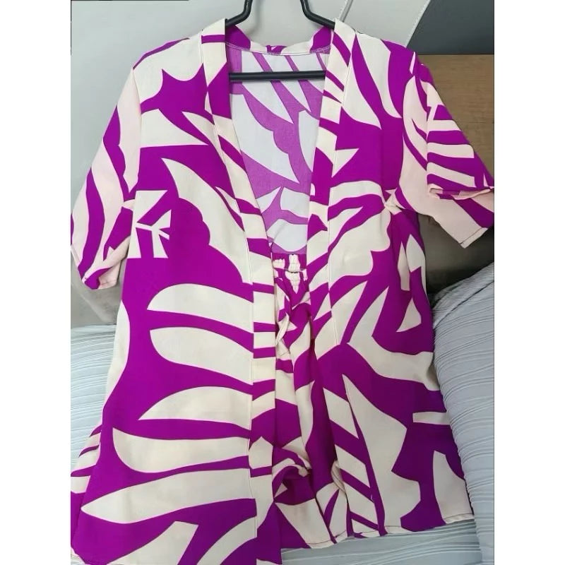 Conjunto Feminino Estampado Tropi c/ Chamise & Short