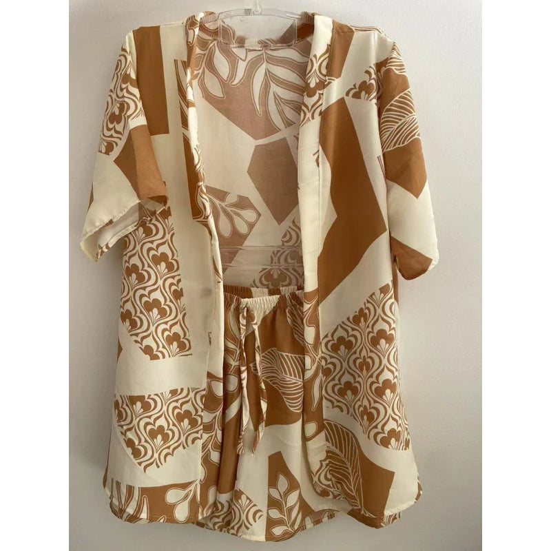 Conjunto Feminino Estampado Tropi c/ Chamise & Short