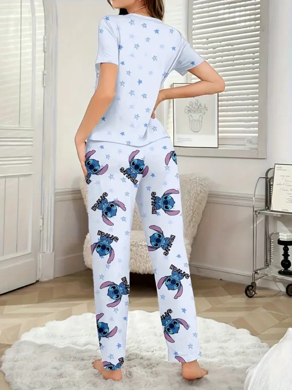 Conjunto Pijama Feminino Stitch - Manga Curta e Calça - Imagem 11