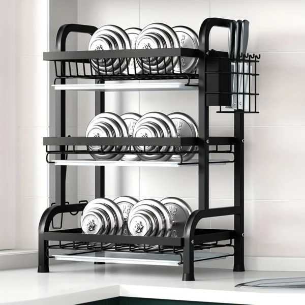 Escorredor Metálico Multifuncional para Cozinha 2 ou 3 Níveis - Carbono Inoxidável - Imagem 2