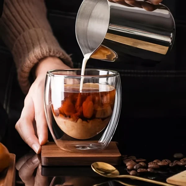 Kit 6 Copos de Vidro Duplo 80ml com Alça – Térmicos, Reutilizáveis, Ideais para Café e Chá - Imagem 2