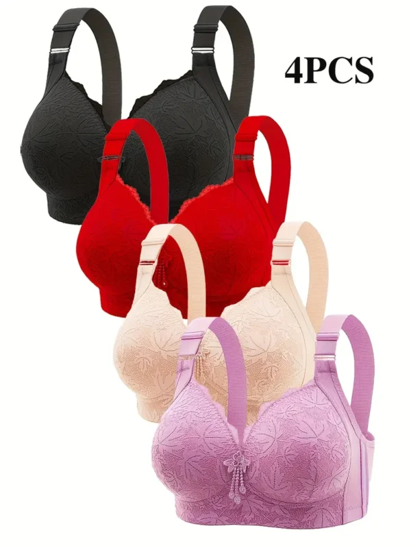 Kit 4 Sutiãs Push-Up Ajustáveis Femininos – Cores Sortidas