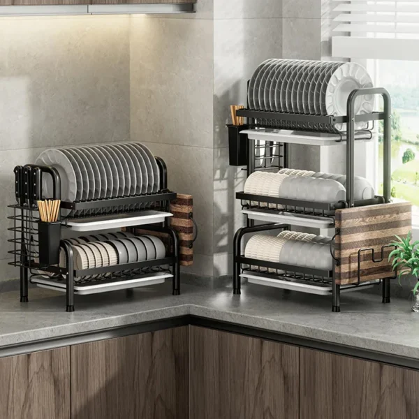Escorredor Metálico Multifuncional para Cozinha 2 ou 3 Níveis - Carbono Inoxidável - Imagem 6
