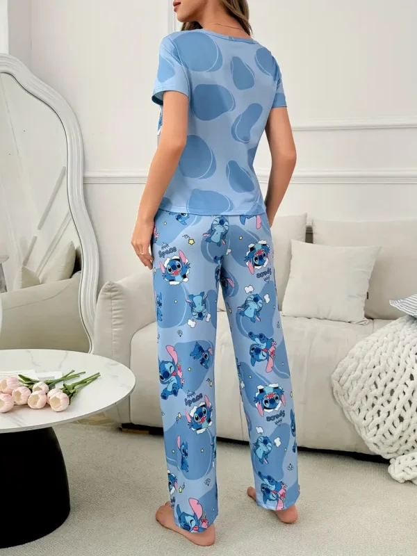Conjunto Pijama Feminino Stitch - Manga Curta e Calça - Imagem 15