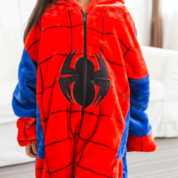 Conjunto Pijama Infantil Homem Aranha Capuz + Pantufas - Imagem 5